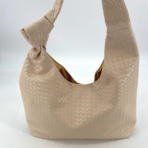 Ulta Beauty NEW Woven Basket Weave Knot Vegan Leather Hobo Shoulder Bag NWT